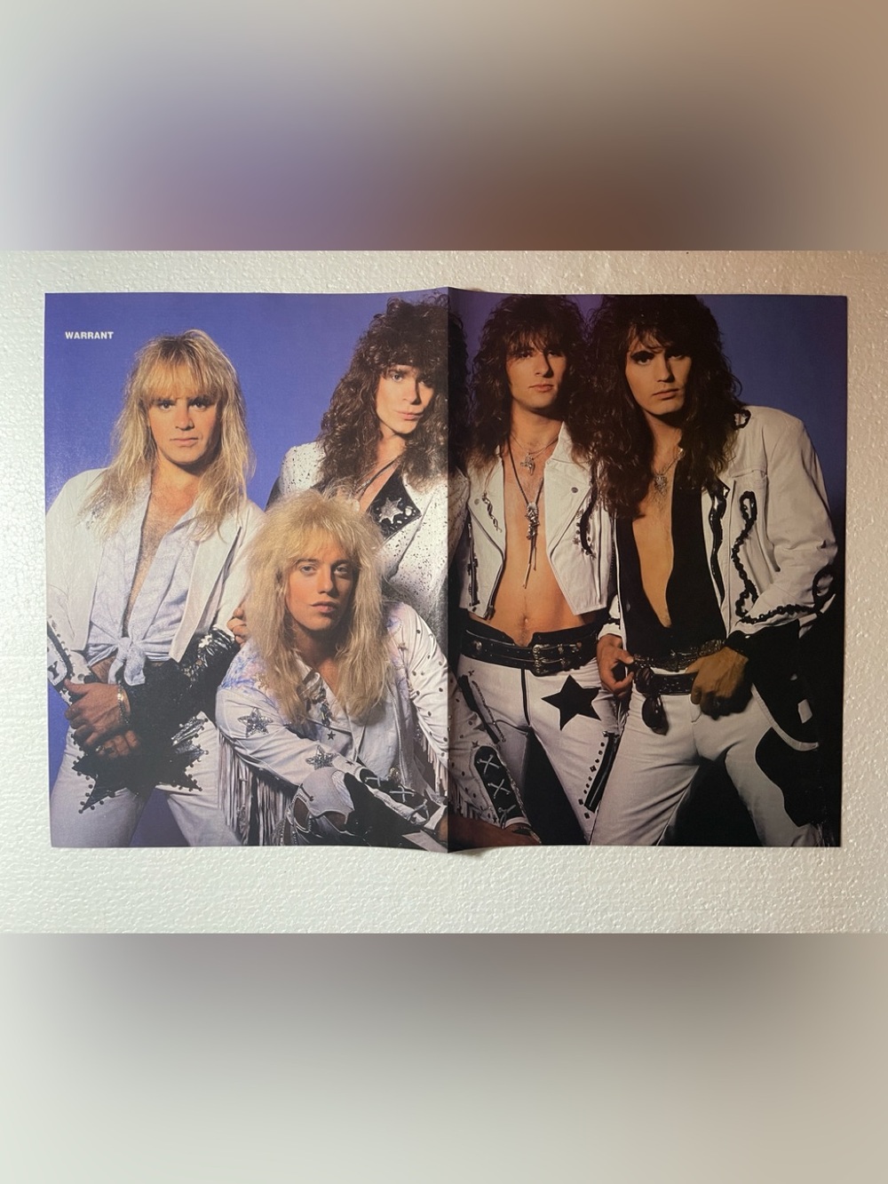 Warrant Band centerfold pinup - White & Black Glam Metal Photo